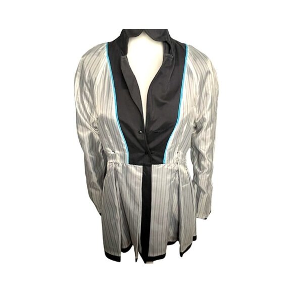 Millard Fillmore Statement Collar Short Trench Coat Flirty Skirt Design Size M - Picture 8 of 15